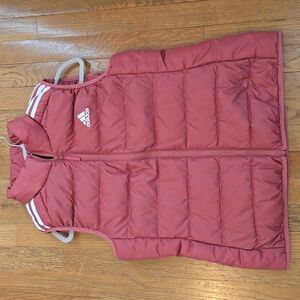 ADIDAS BRAND SIGNATURE WOMEN'S "WONDER RED" PUFFER DOWN VEST SIZE XS